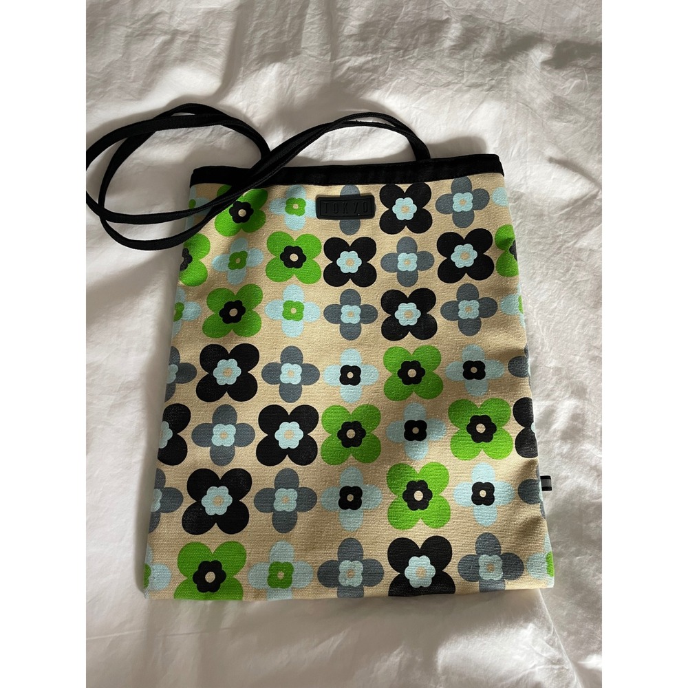 International Arrivals Tote Bag Tokyo Retro Floral Canvas Shoulder Bag